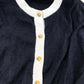 Organic Cotton Navy Cardigan Women's Size UK L Button Front Casual Wear