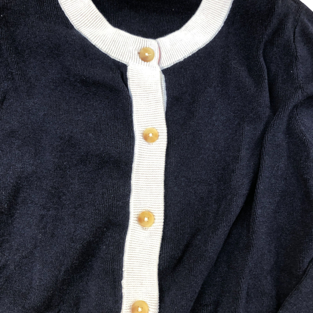 Organic Cotton Navy Cardigan Women's Size UK L Button Front Casual Wear