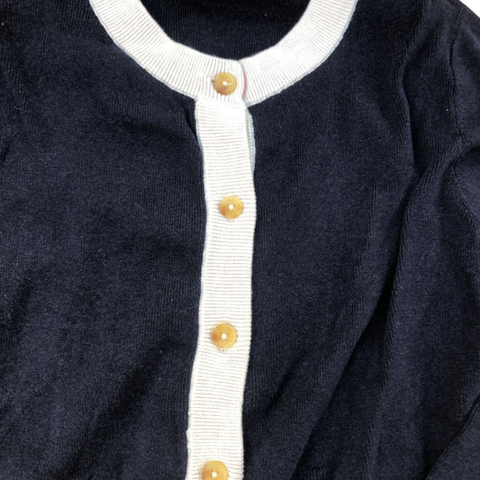 Organic Cotton Navy Cardigan Women's Size UK L Button Front Casual Wear