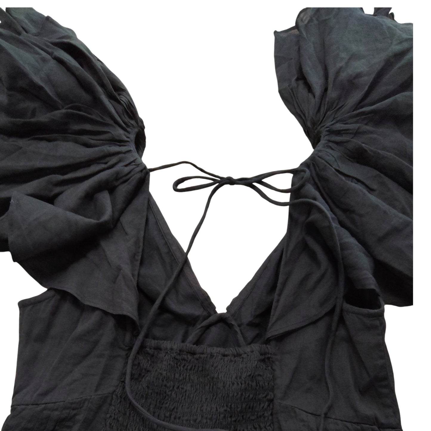 River Island UK6 Women's Black Puff Sleeve Maxi Dress Elegant Design