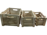 Wooden Storage Crate Set Rustic Decorative Box Organisers Home Storage Solution