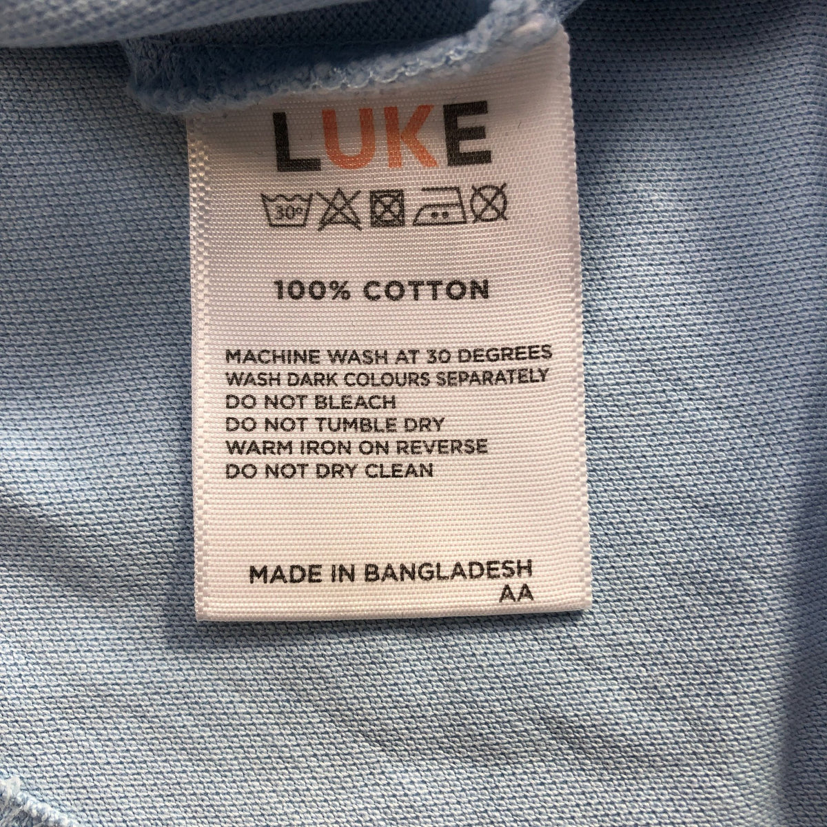 Luke 1977 Polo Shirt Men's Size XL Light Blue Cotton Short Sleeve