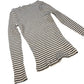 Long Sleeve Top Women's Striped Ribbed Cotton Casual Wear Small