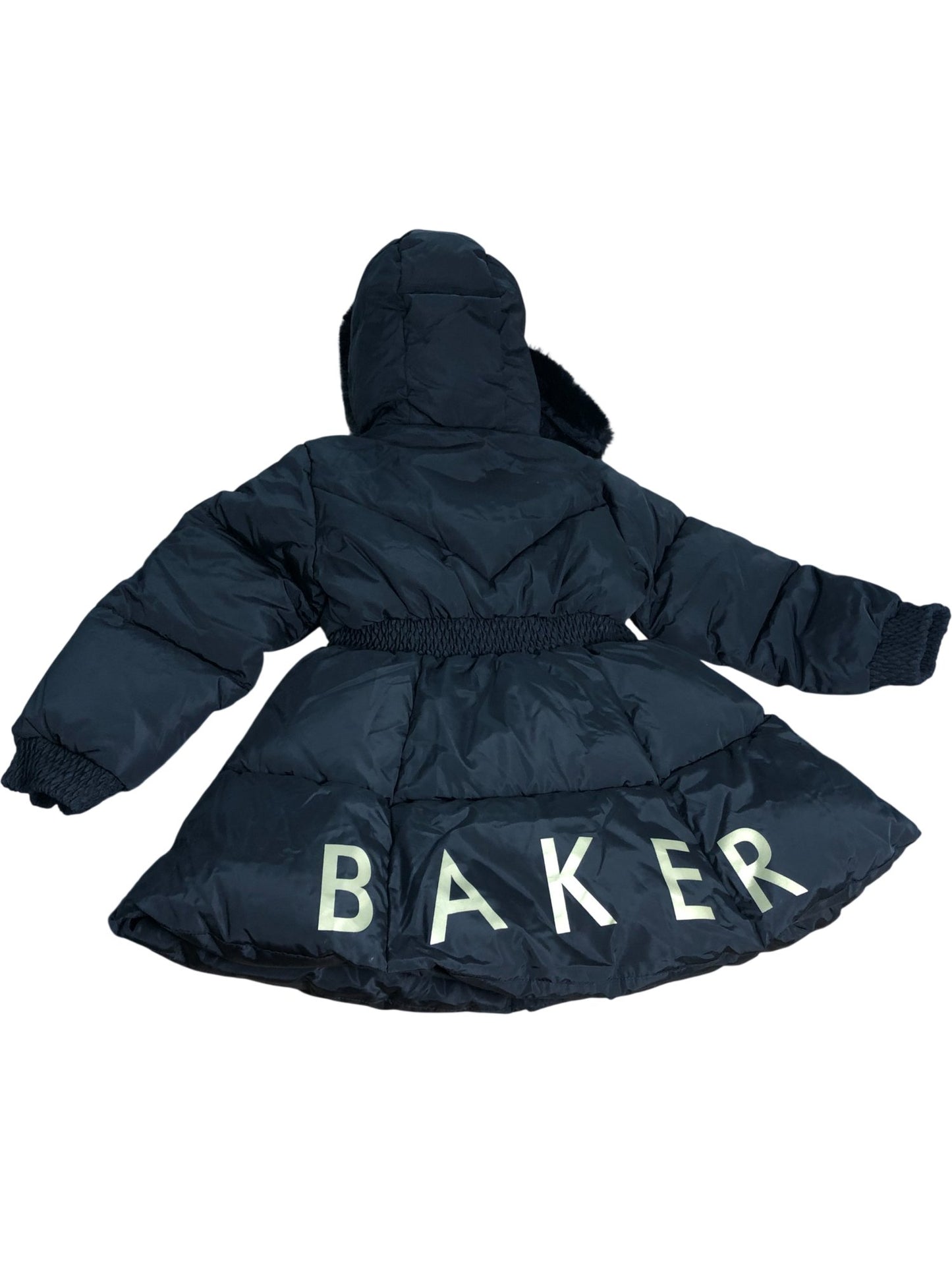 Baker By Ted Baker Puffer Jacket Age 7 Years Kids Black Faux Fur Hooded