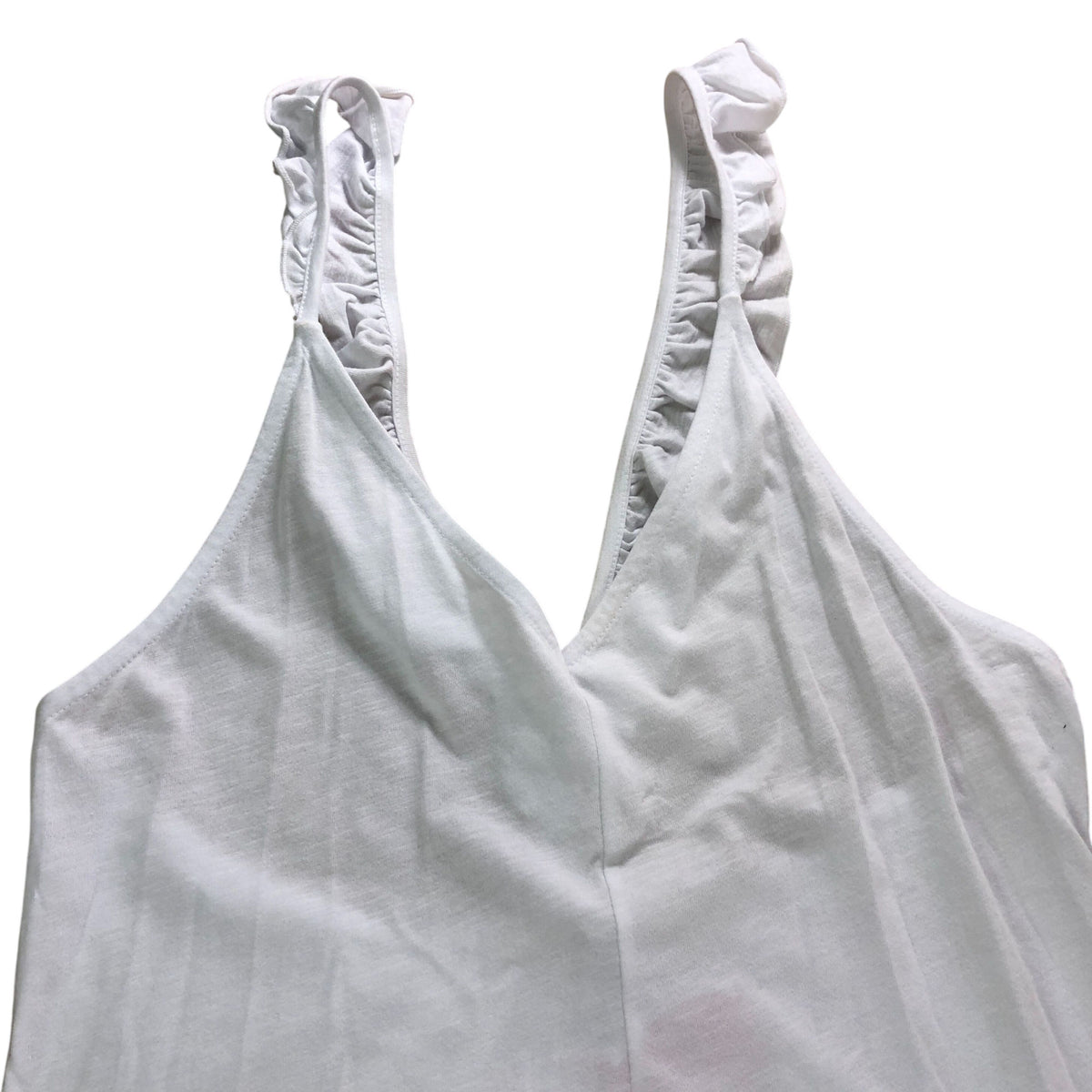 River Island Women's UK M White Maxi Dress Ruffled Straps