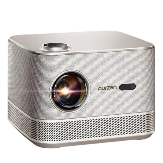 Aurzen Boom 3 Projector High Brightness Auto Focus Smart TV OS Dolby Audio Gold