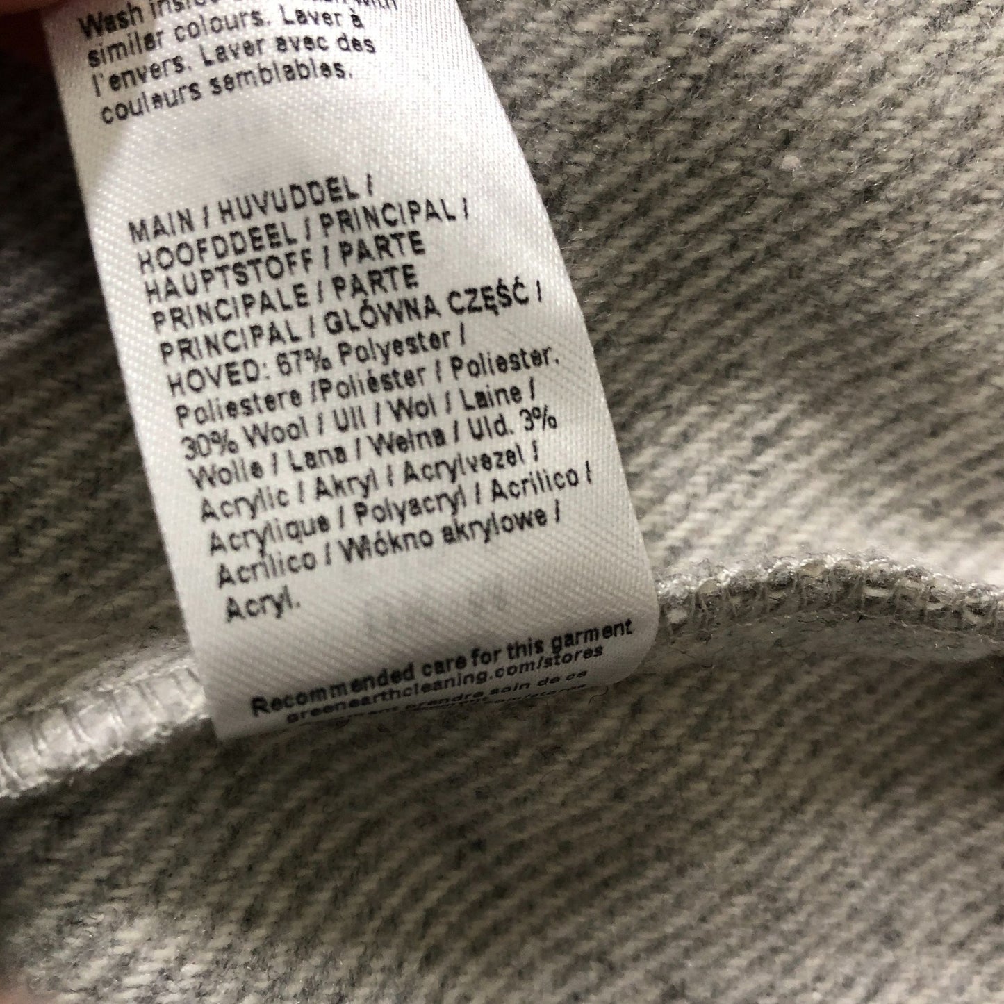 River Island Men's Casual Zip Jacket Grey Size M Wool Blend