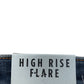 Flare High Rise Jeans Women's Blue Denim Vintage Style