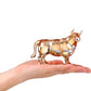 Gold Crystal Bull Figurine Art Glass Decorative Sculpture Unique Gift Home Decor