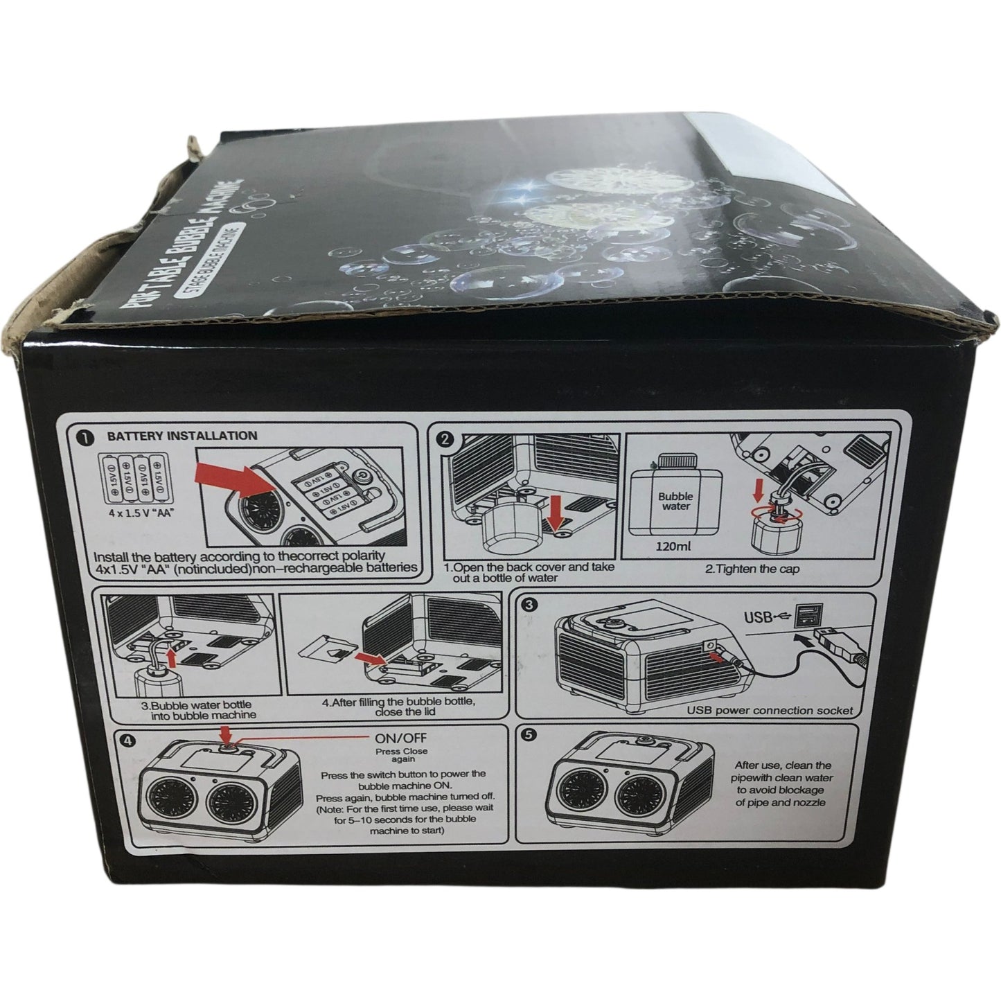 Portable Bubble Machine Ideal For Parties Events Fun