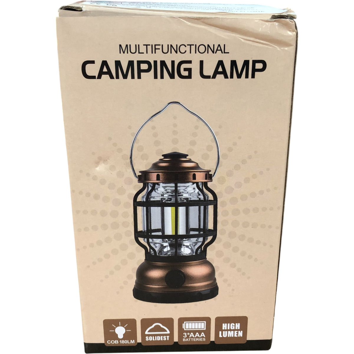 Multifunctional Camping Lamp High Lumen Black Battery Operated Lantern