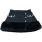 River Island Women's Black Tweed Skirt UK12 Faux Fur Detail Button Front
