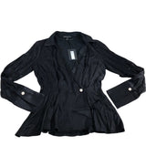 River Island Women's Black Blouse Size 6 Elegant Style Long Sleeve Button Detail