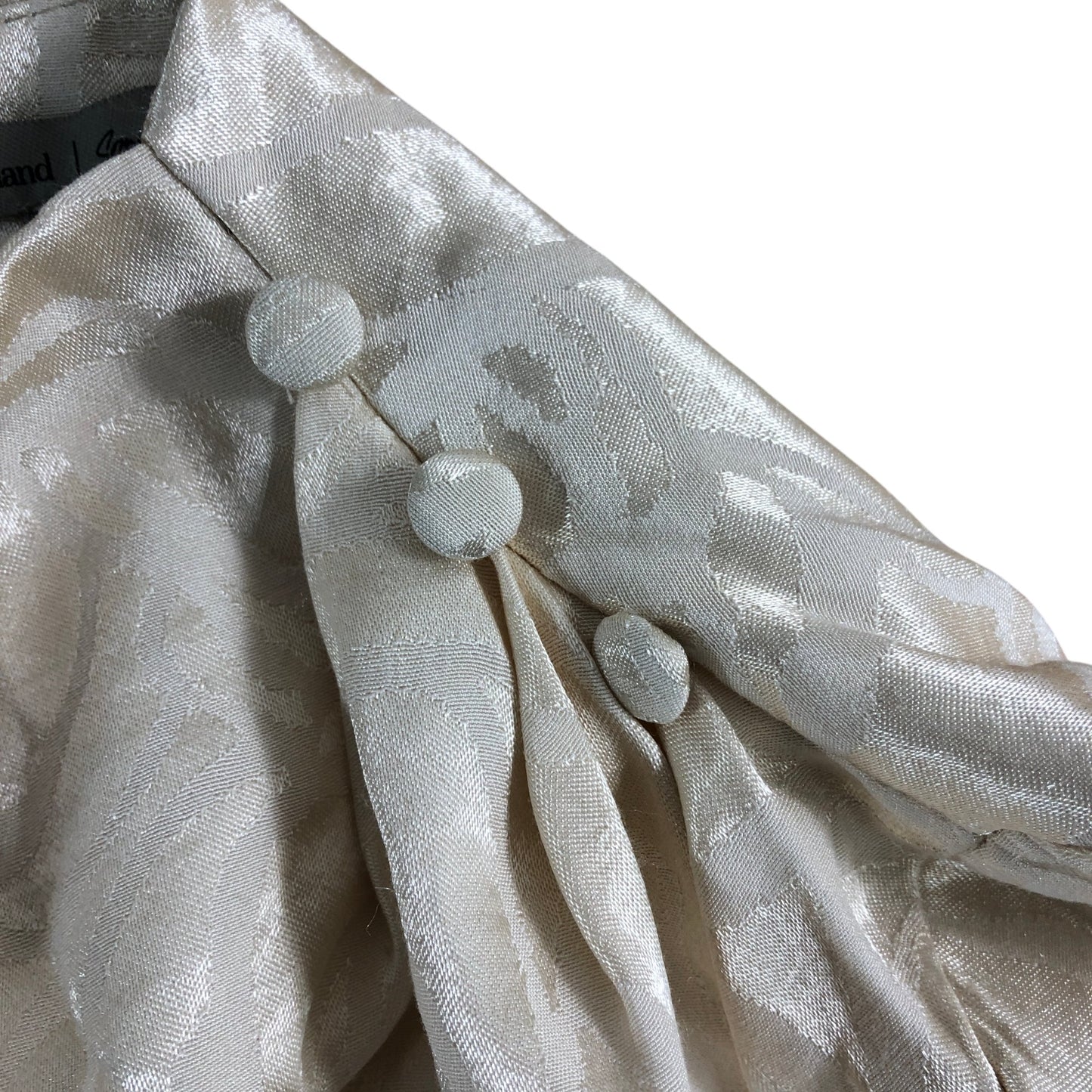 River Island UK8 Women's Blouse Cream Long Sleeve Cowl Neck Floral Pattern