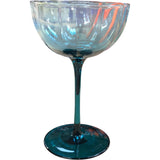 Vintage Style Teal Cocktail Glass