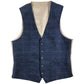 Moss London Men's Navy Check Waistcoat Size UK 38R Stylish Formal Vest