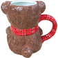 Cute Bear Mug Ceramic Drinkware With Red Scarf