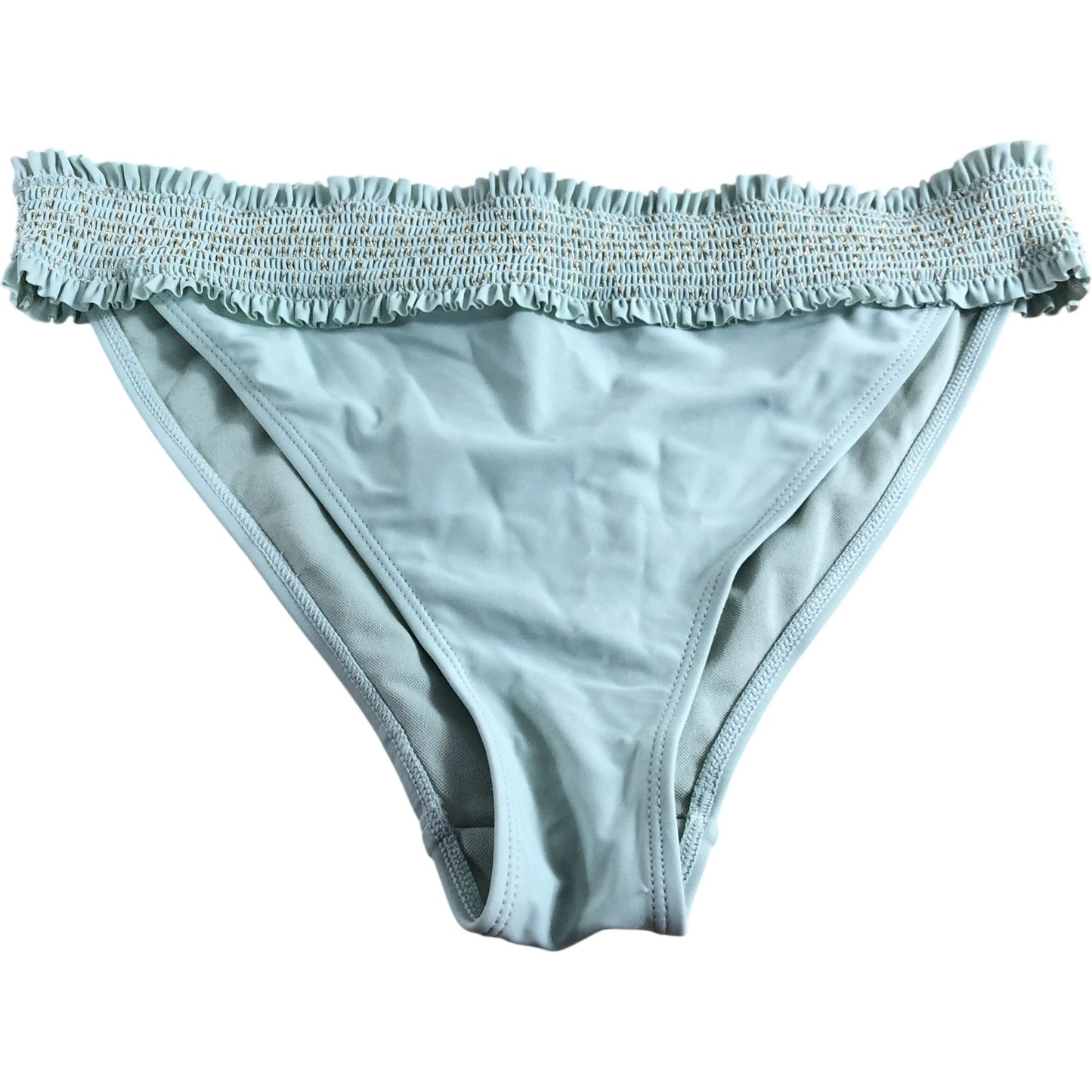 River Island UK14 Women's Classic Bikini Bottoms Mint Green Frill Trim Swim