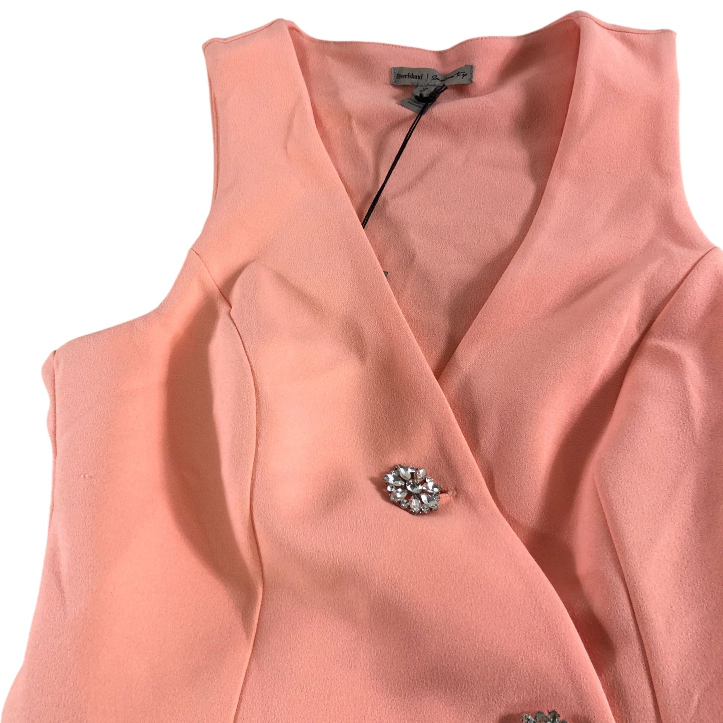 River Island Women's Blush Pink Sleeveless Playsuit UK Size Small