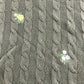 Autonomy Sweater Size 22 Women's Cable Knit V Neck Embroidered Flowers Green