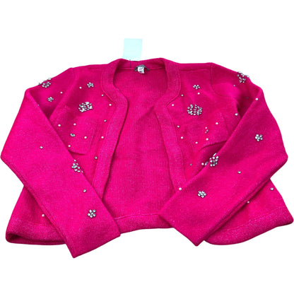 River Island Pink Cardigan Women's Beaded Style Short Sleeve Fashion
