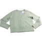 Women's Size 12 Mint Green Cable Knit Sweater V Neck Long Sleeve