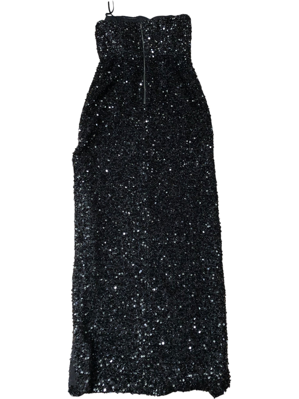 Jarlo Clement Sequined Strapless Dress Women's Black Evening Gown Size 8