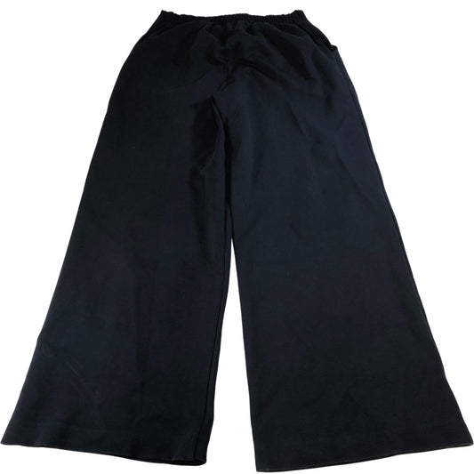 River Island Women's Wide Leg Trousers Cotton Blend Navy Casual Style UK12
