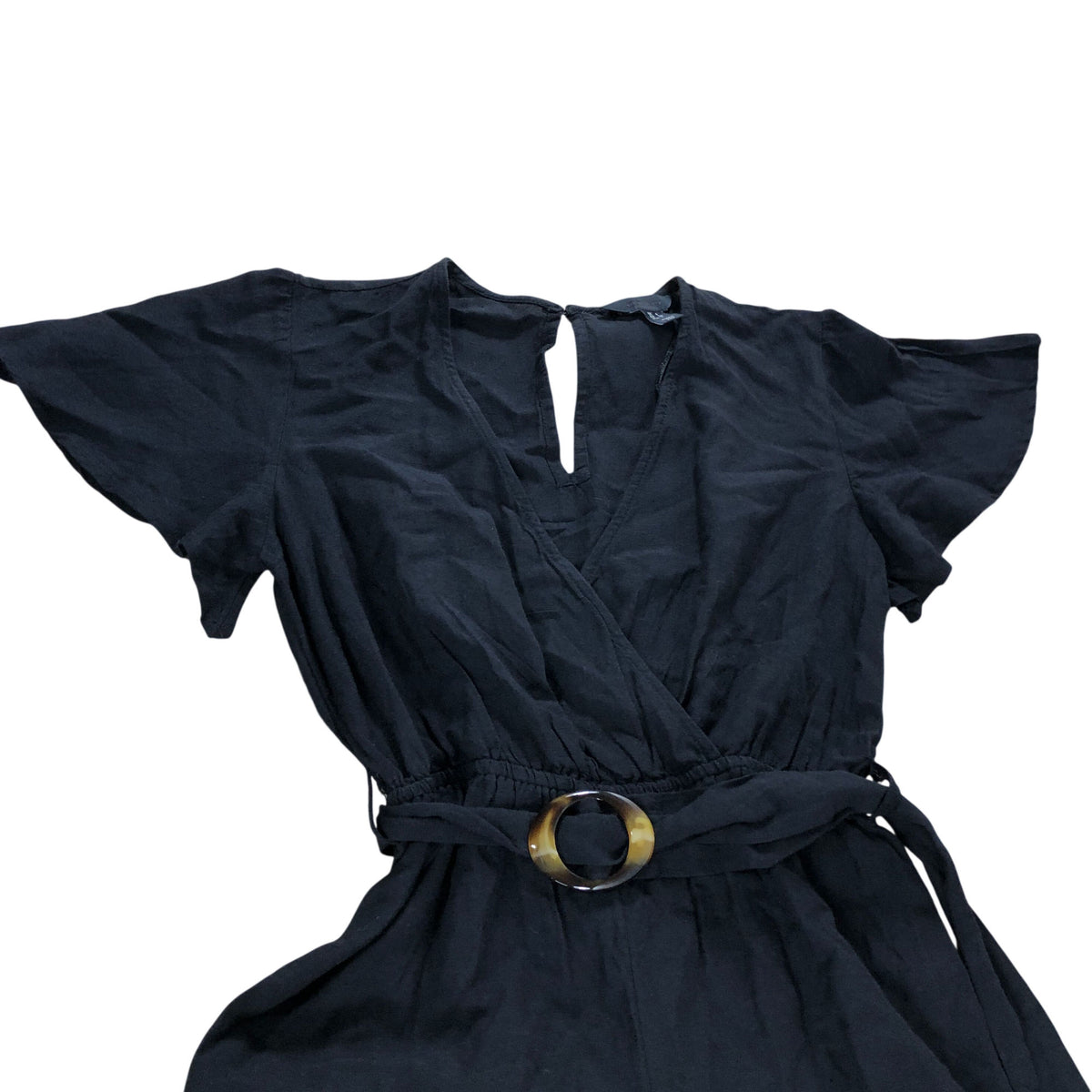 Black Jumpsuit UK6 Women’s Wide Leg Belted