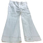 River Island High Rise Wide Leg Jeans Women's White Denim Specialist Size 16R