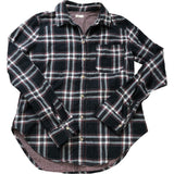 Checked Flannel Shirt XS Women's Long Sleeve Button Up Top