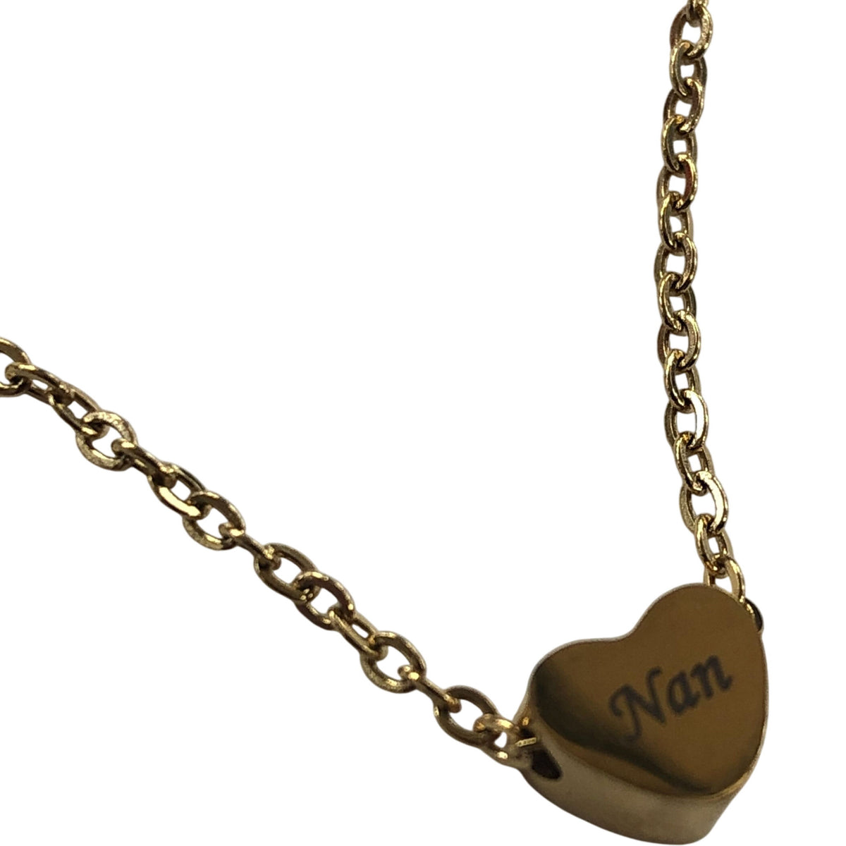 Nan Heart Pendant Necklace 18 Inch Gold Chain Jewellery for Women