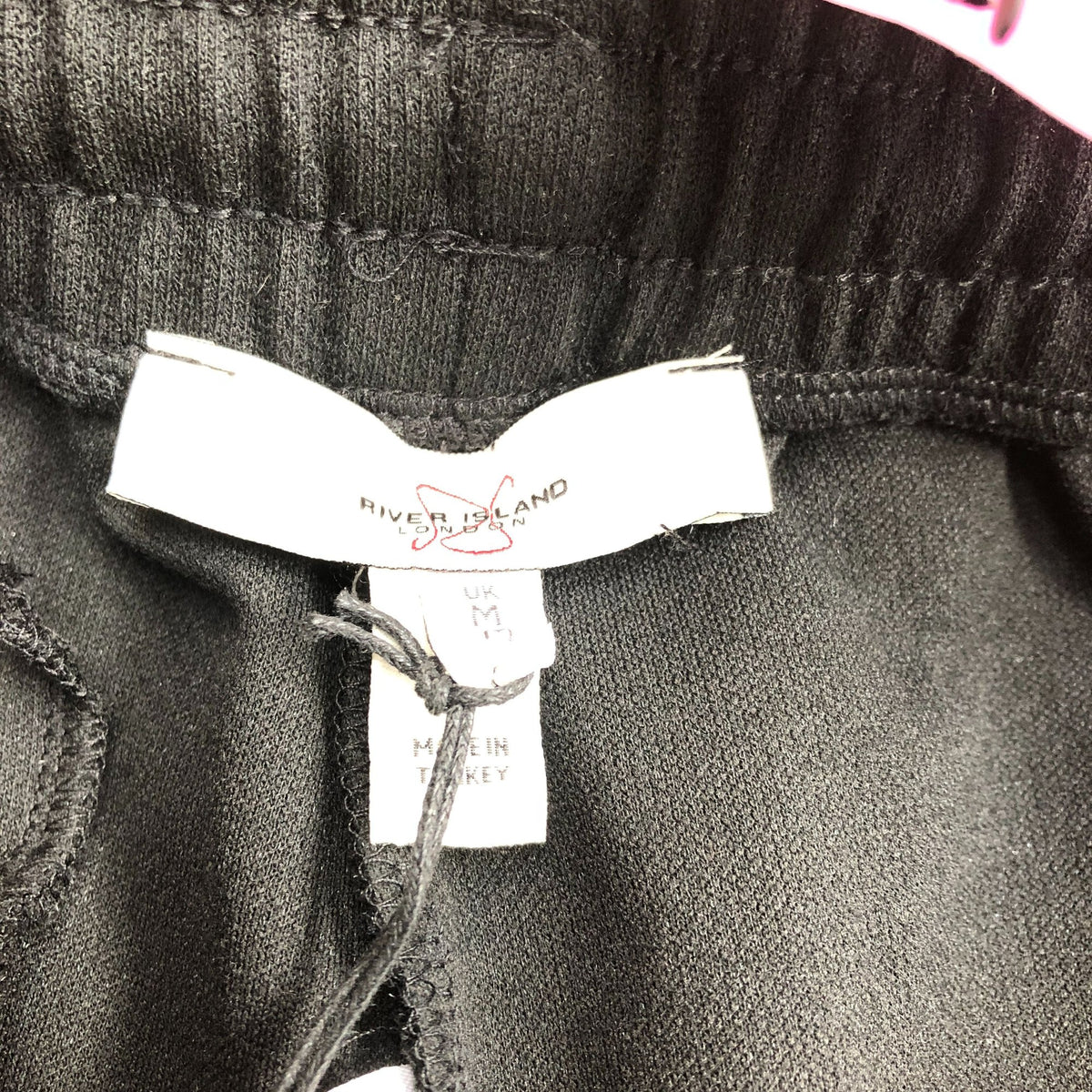 River Island Black Joggers With Zip Pockets Size M