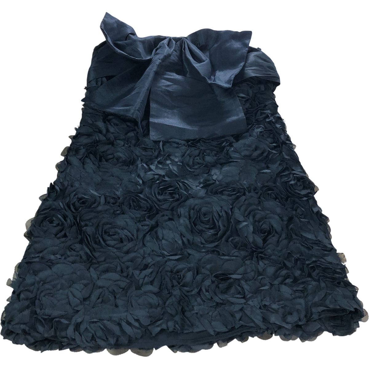 River Island Black Floral Dress UK14 Women's Party Dress With Bow Detail