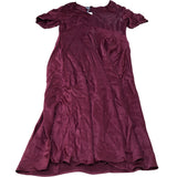 Baukjen Midi Dress Viscose Burgundy Size 16 Women's Short Sleeve Elegant