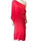 Branded Chic One Shoulder Dress Women's Elegant Red Maxi Dress Size UK16