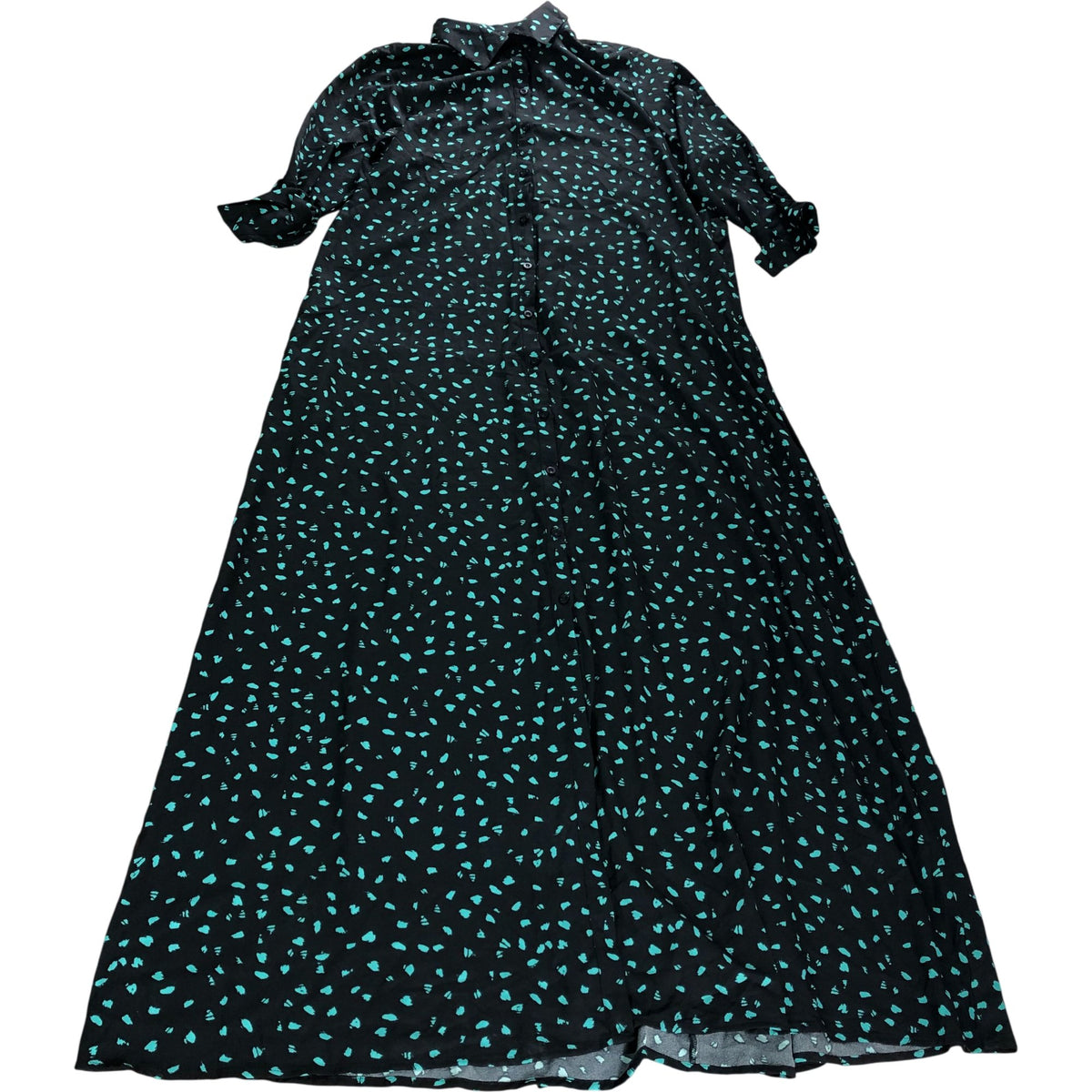 Dancing Leopard 16 Women's Long Sleeve Dress Black Green Printed