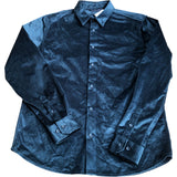 Navy Crushed Velvet Shirt Size M