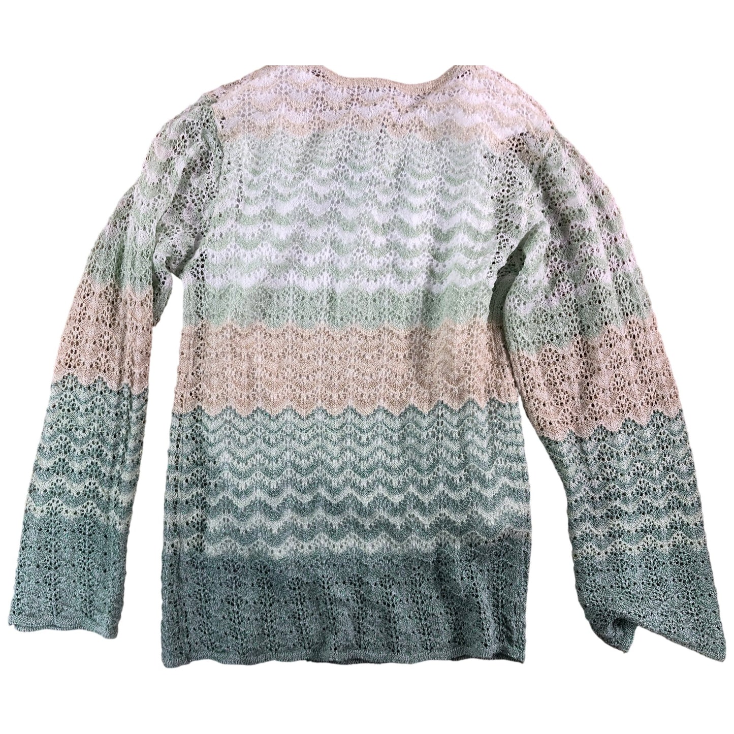 River Island Girls Cardigan UK7-8 Light Green Knitted Lace Style Sweater