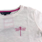 Crew Clothing Company Women's Pink Striped T-Shirt Size 12 Cotton Short Sleeve