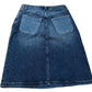 Denim A-Line Skirt 10R Women's Blue High Waist Cotton Blend