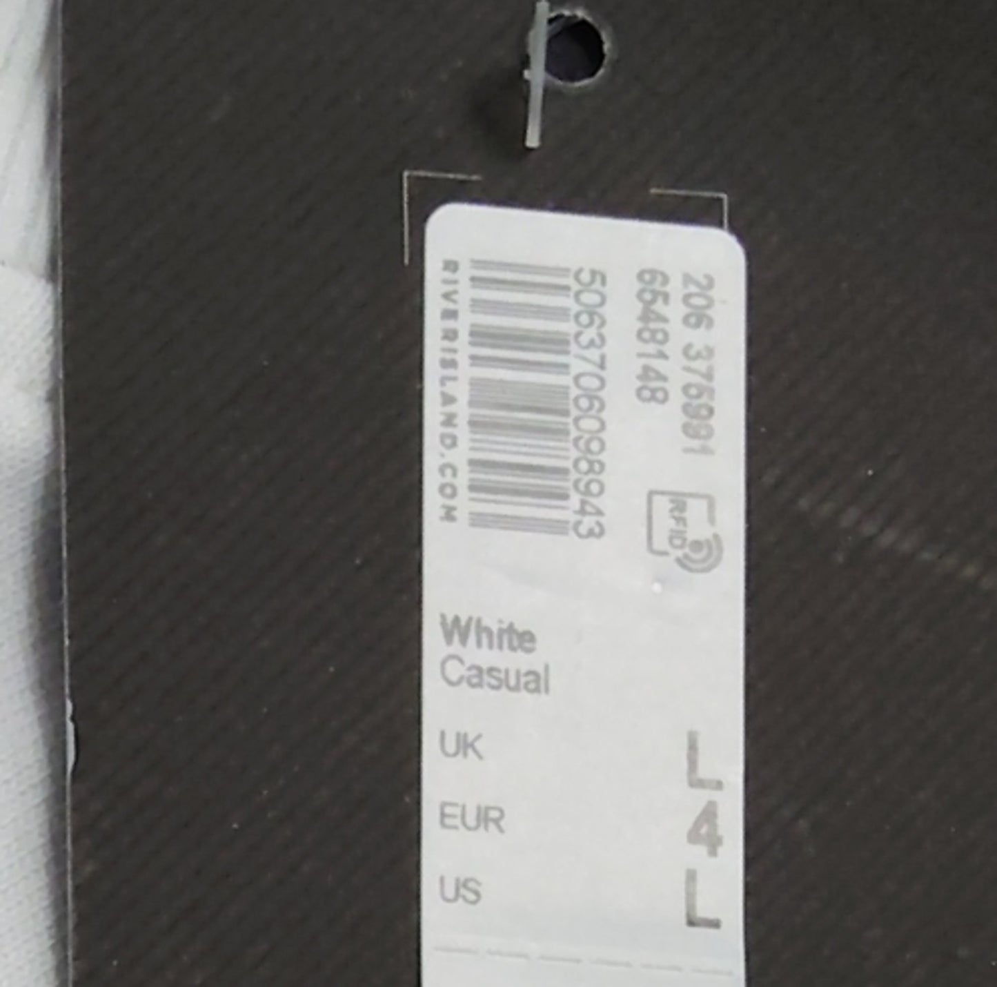 River Island T-Shirt Size L Men's White Graphic Print Luxury Fashion