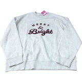 Merry & Bright Sweatshirt UK Size M Women's Cotton Cream