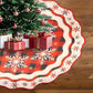 Christmas Tree Skirt Festive Red Snowflake 120cm