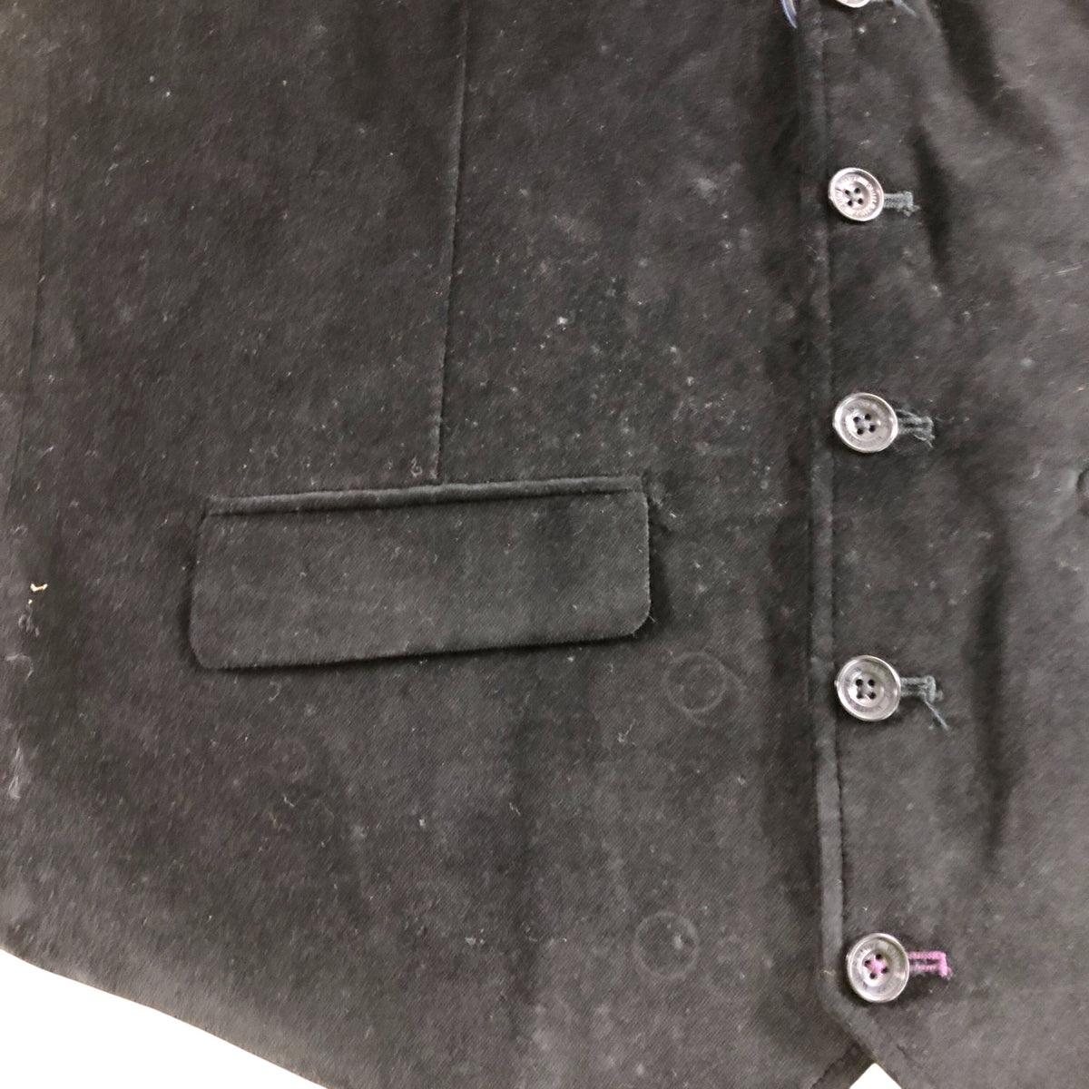 Velvet Waistcoat Size 40 Pure Black Men's