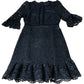 Branded Black Lace Ruffle Mini Dress - Size 6