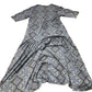 Midi Dress Women's Patterned V Neck Three Quarter Sleeve Casual UK8