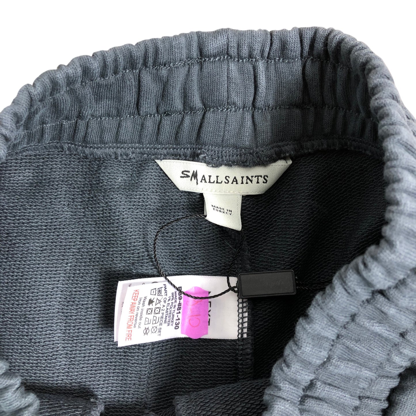 AllSaints Kids Shorts Size 9-10 Years Boys Elasticated Waist Dark Grey