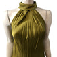 Rivers Island Studio Halter Neck Top Size 10 Women's Khaki Pleated Design