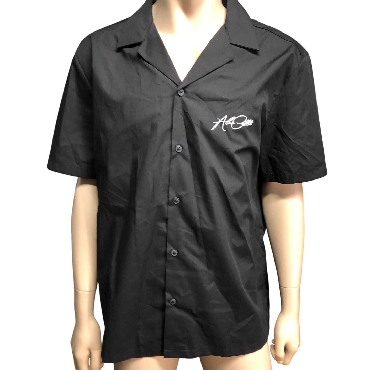 River Island Black Short Sleeve Shirt Size XL Mens Casual Material Poly Cotton